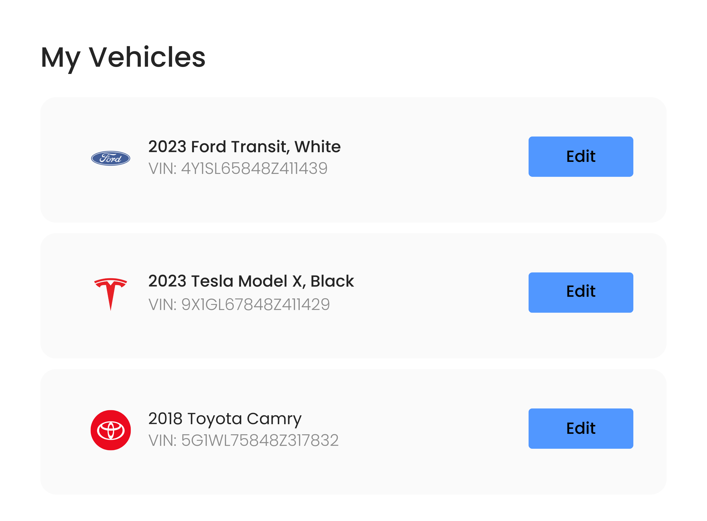 Add Your Vehicles